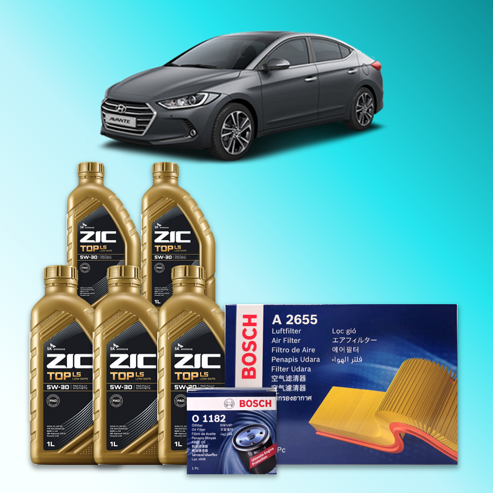 아반떼 스포츠 (AD) 1.6터보 가솔린 엔진오일세트 SK 지크 탑 LS 5W30 (ZIC TOP LS) 90,700원
