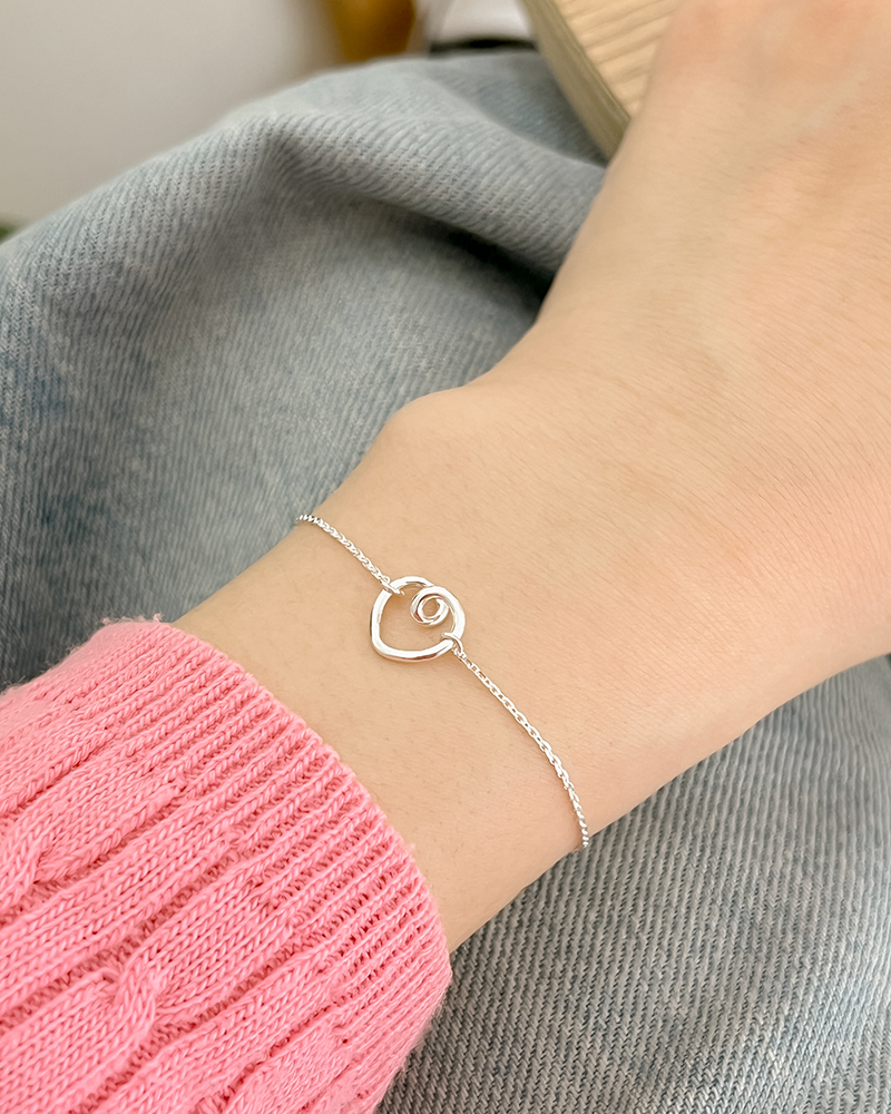 모두디자이너 실버925 컬링 하트 펜던트 심플 데일리 팔찌 03 38,100원