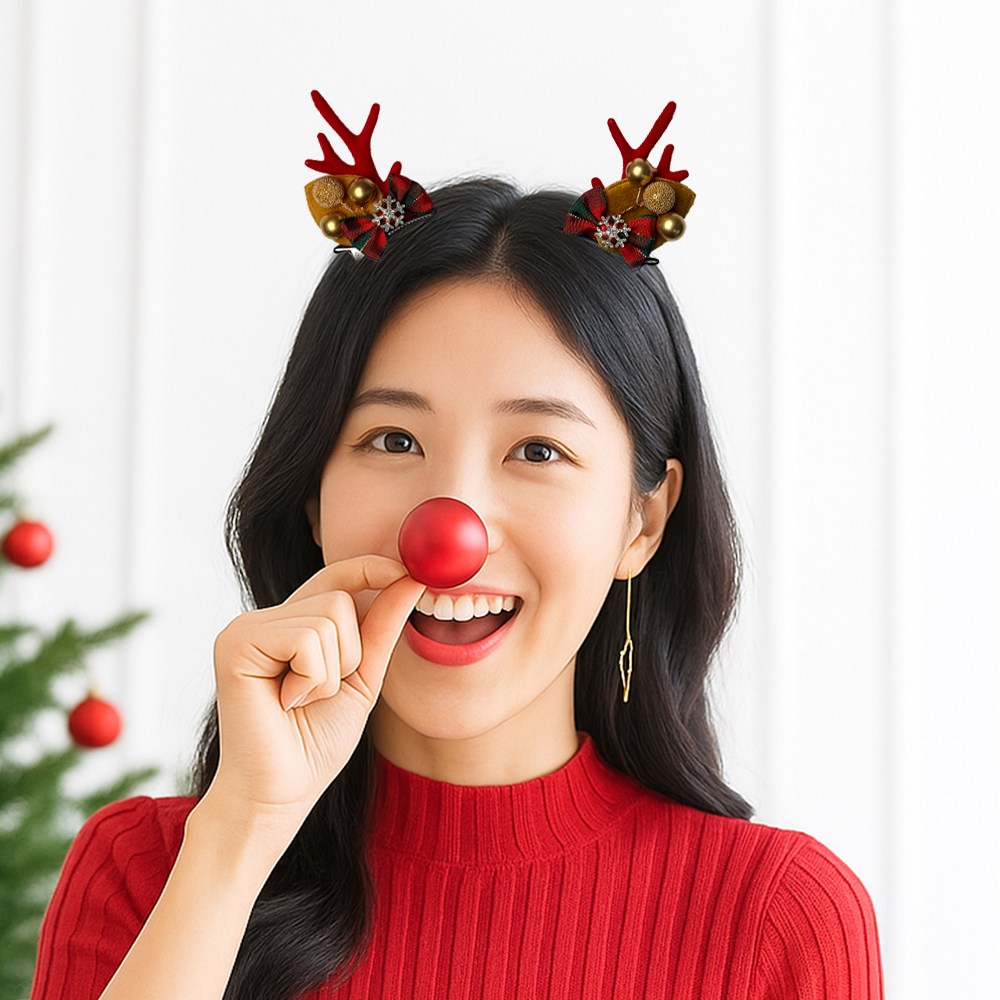 크리스마스 머리핀 집게핀 루돌프 산타 삔 파티용품 2p세트 8,900원