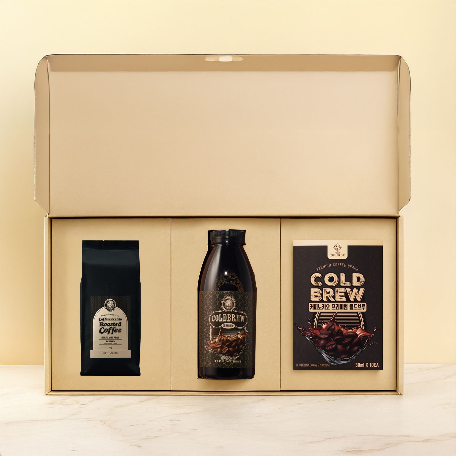 [커피노키오] 연예인도 반한 3개구성 선물세트(원두,원액,스틱) 41,000원