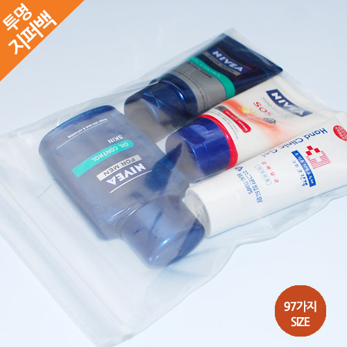 97가지사이즈 투명지퍼백, 1개입, 100개 18,500원