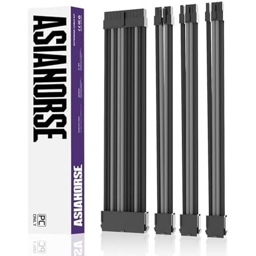 아시아호스 18AWG PSU 케이블 연장 소프트 브레이드 커스텀 모드 GPU PC 오디오 비디오 전원 공급 2색 콤비 키트 24핀/8핀에서 6+2핀/8핀에서 4+4핀 30cm 56,140원