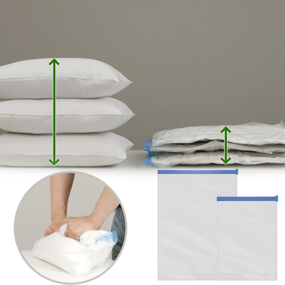 [인포벨 홈쇼핑]쇼킹압축왕 청소기 필요없는 여행용 겨울옷 진공 압축팩 패딩 의류용 이불 진공팩, 2세트, 1개입 49,600원