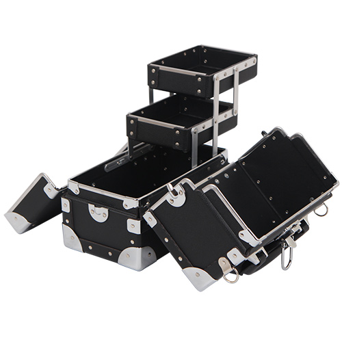 가방몰 메이크업박스 메이크업가방 네일가방 미용가방 화장품정리함 Makeup Box 2단 소형 DFF201-V BLACK, 1개 53,800원