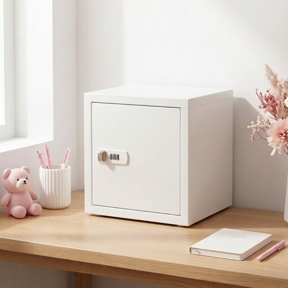 onthetem 가정용금고 미니금고 철제 미니 캐비넷 비밀번호 금고, 화이트 32,000원