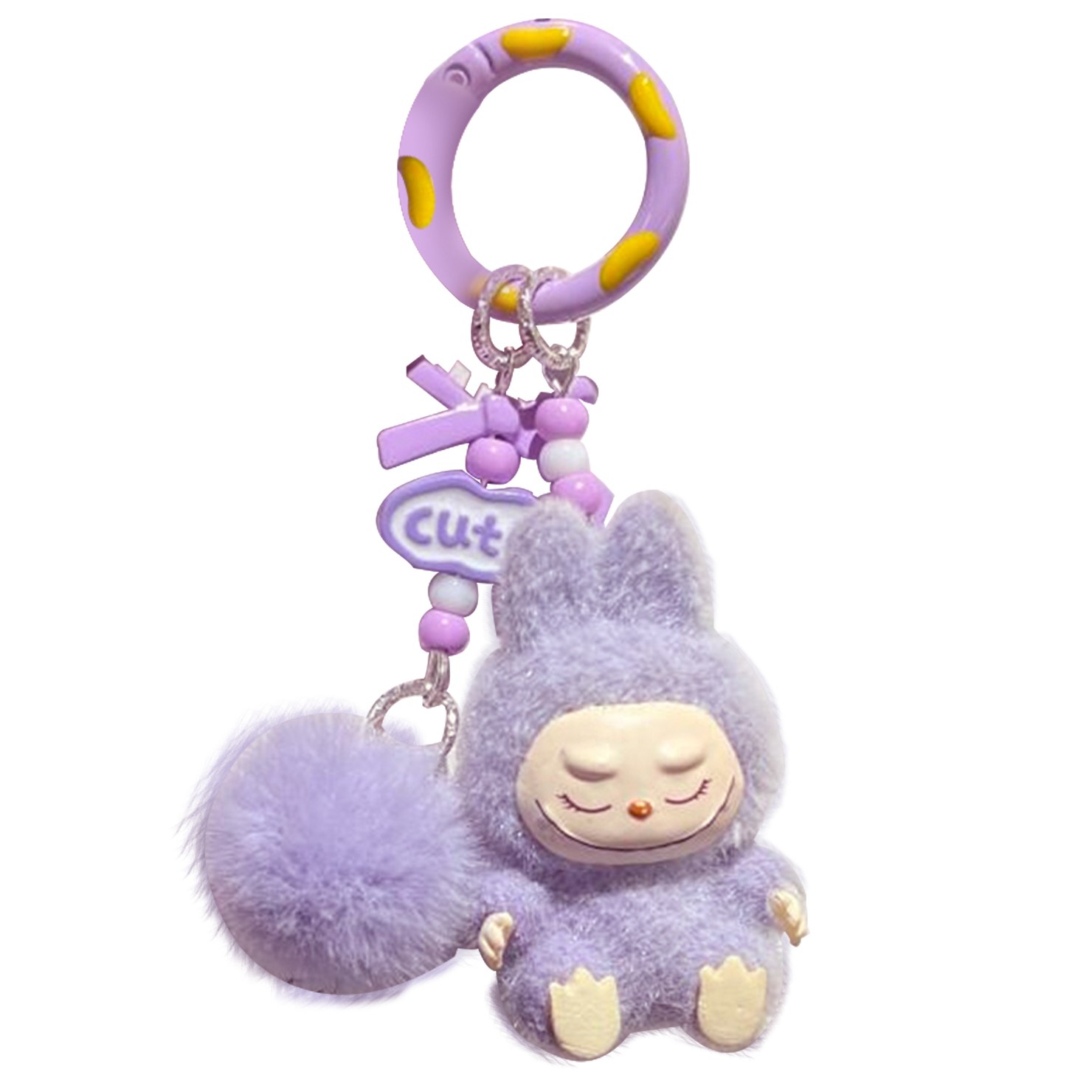 라부부 키링 열쇠고리 미니 labubu 귀여운 핸드폰 가방고리, 1개, 보라색 18,500원
