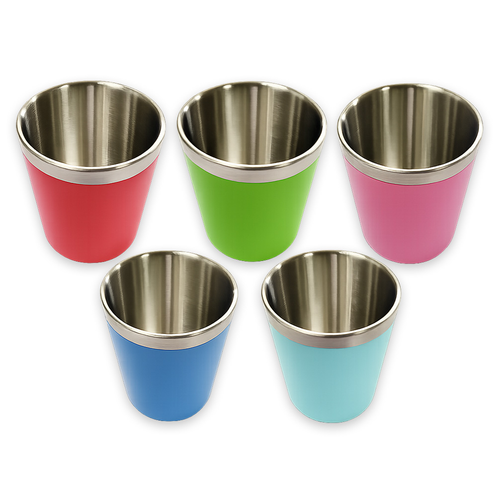 이중 칼라 스텐컵 180ml 스테인리스 물컵 학교 어린이집 급식 식당 업소용 국내산, 스카이, 1개 6,200원