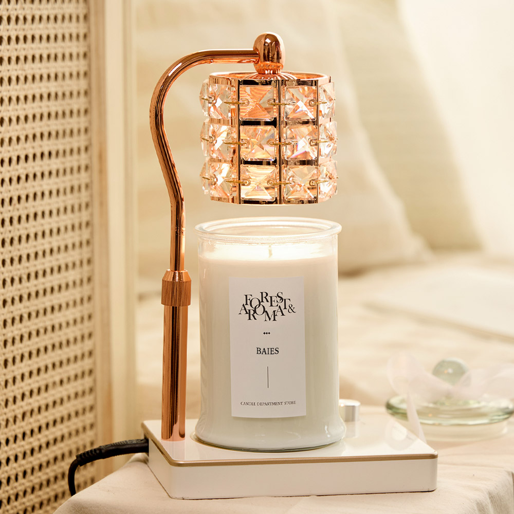 캔들백화점 크리스탈 루시드 캔들워머 + 대용량 소이캔들 750g 세트, 베이, 로즈골드(화이트) 49,040원