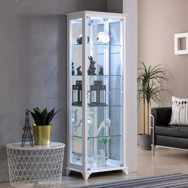 제이에스몰 아로마강화유리장식장 장식장, 5단-소(600)조명설치-화이트 269,000원