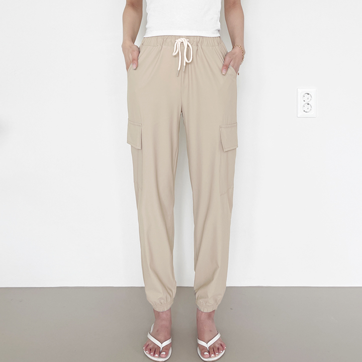 가비진 여성용 여름 시원한 스판 쫀쫀 밴드 카고 조거 팬츠 쿨바지 16,900원