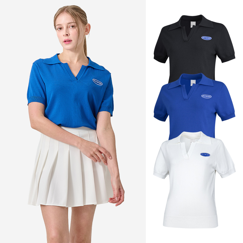 빌트모아 여성 골프웨어 쇼바리 Y-NECK 풀오버 카라 티셔츠 39,000원