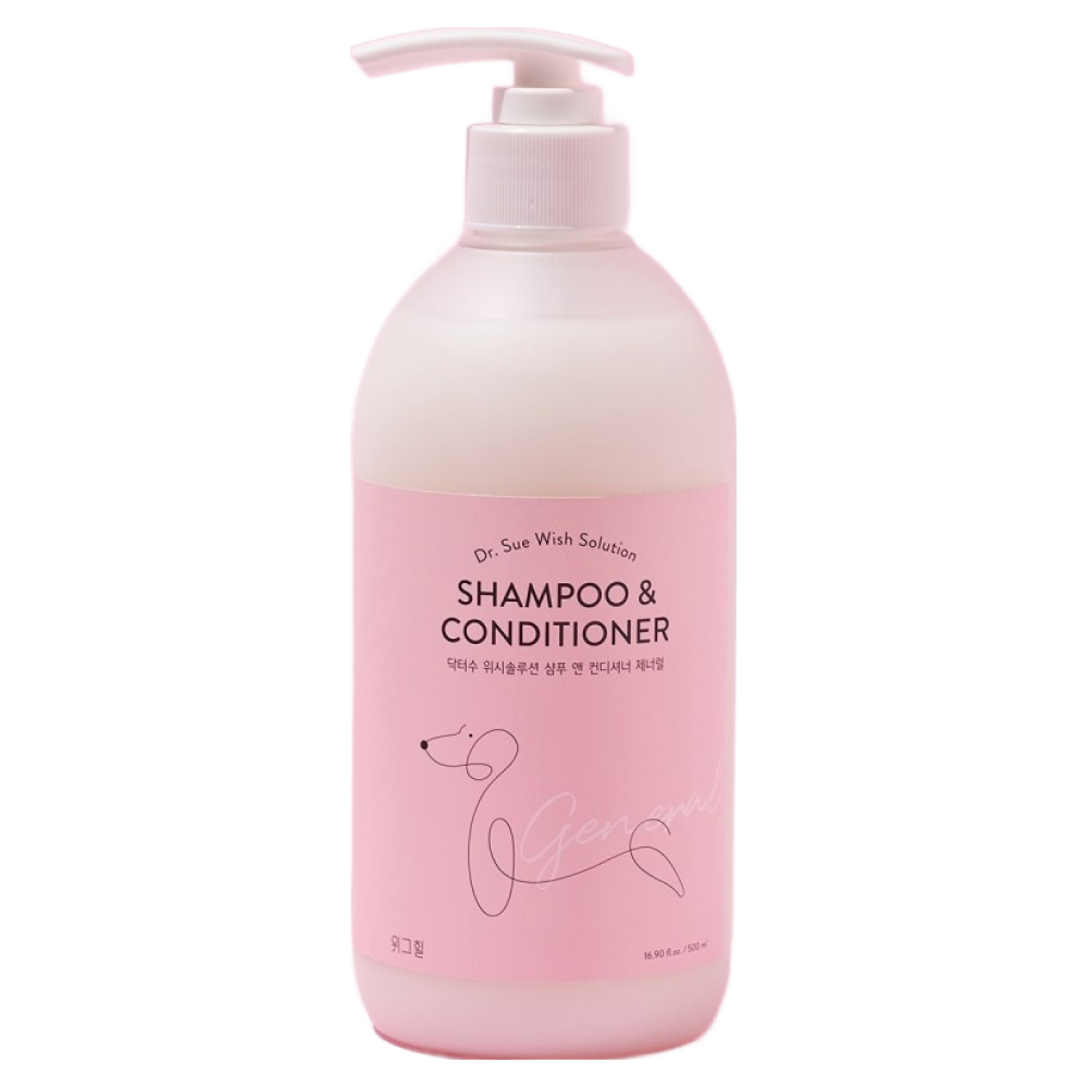 [쿠팡 특가] 위그힐 강아지 샴푸 컨디셔너 위시솔루션 민감피부 피부진정 제너럴 500ml 1+1, 500ml, 2개 13,900원