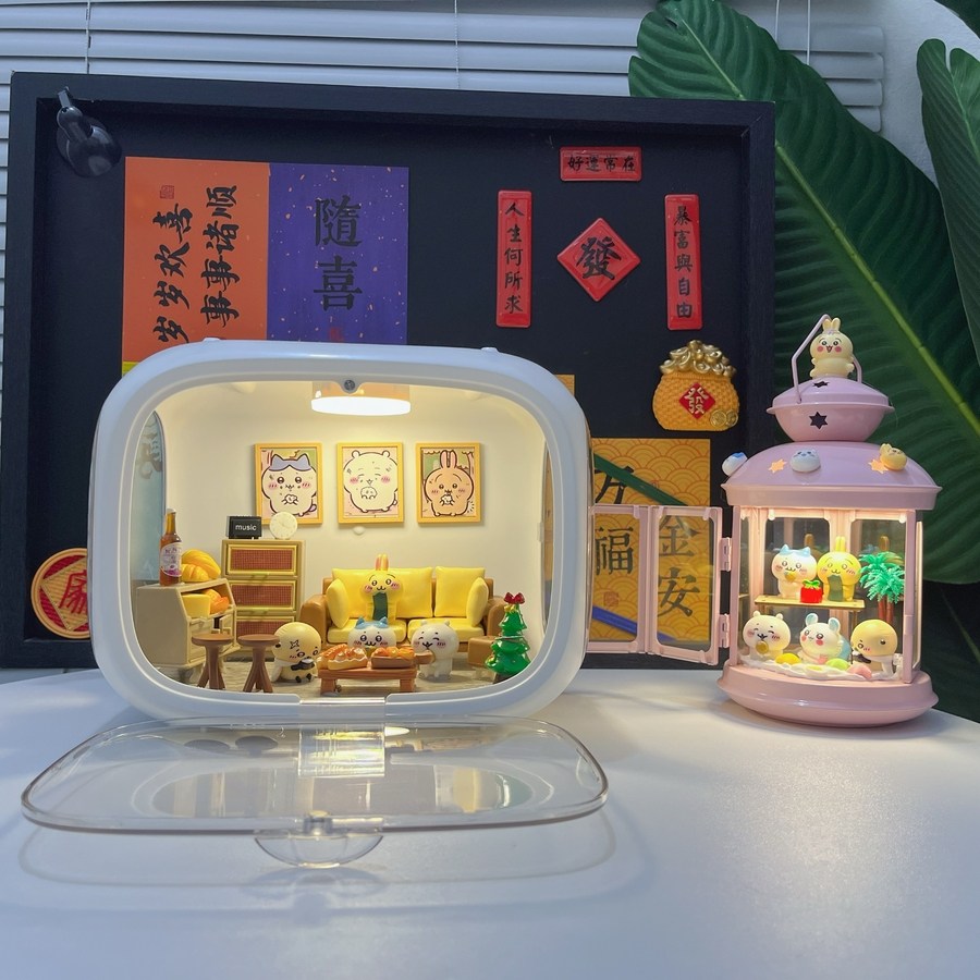 태림커머스 치이카와 우사기 크리에이티브 무드등 인테리어 조명, 소파 지이카와 우주선 핑크촛대 충전식, 1개 89,000원