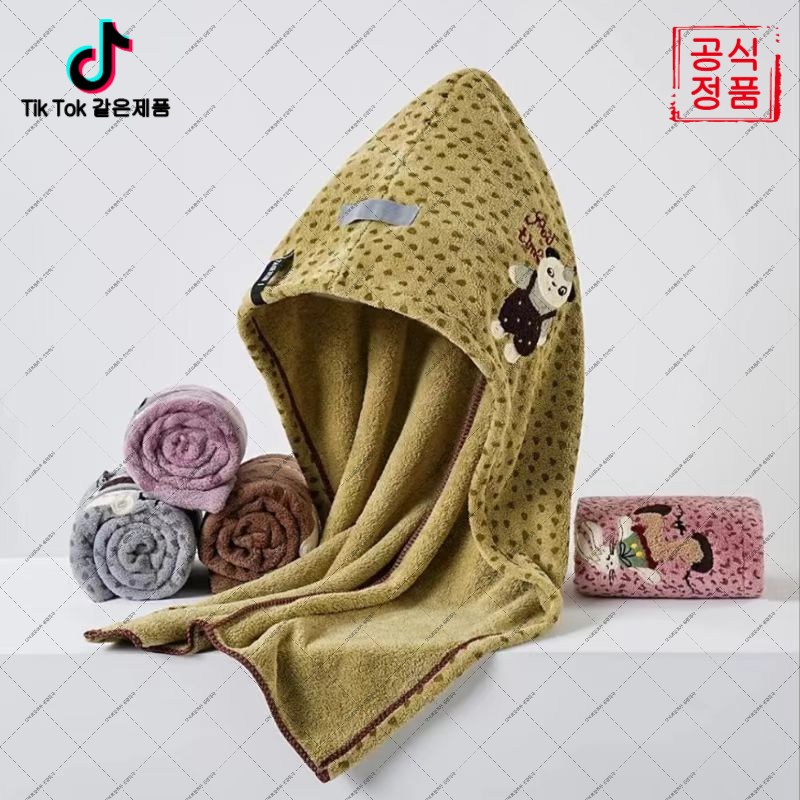 heitu-282  신상 프랑스식 드라이 헤어캡 만화 자수 대형 속건 흡수 부드러운 헤어케어 드라이 헤어캡(오비트플로우 유한회사 Co. Ltd.) 16,000원