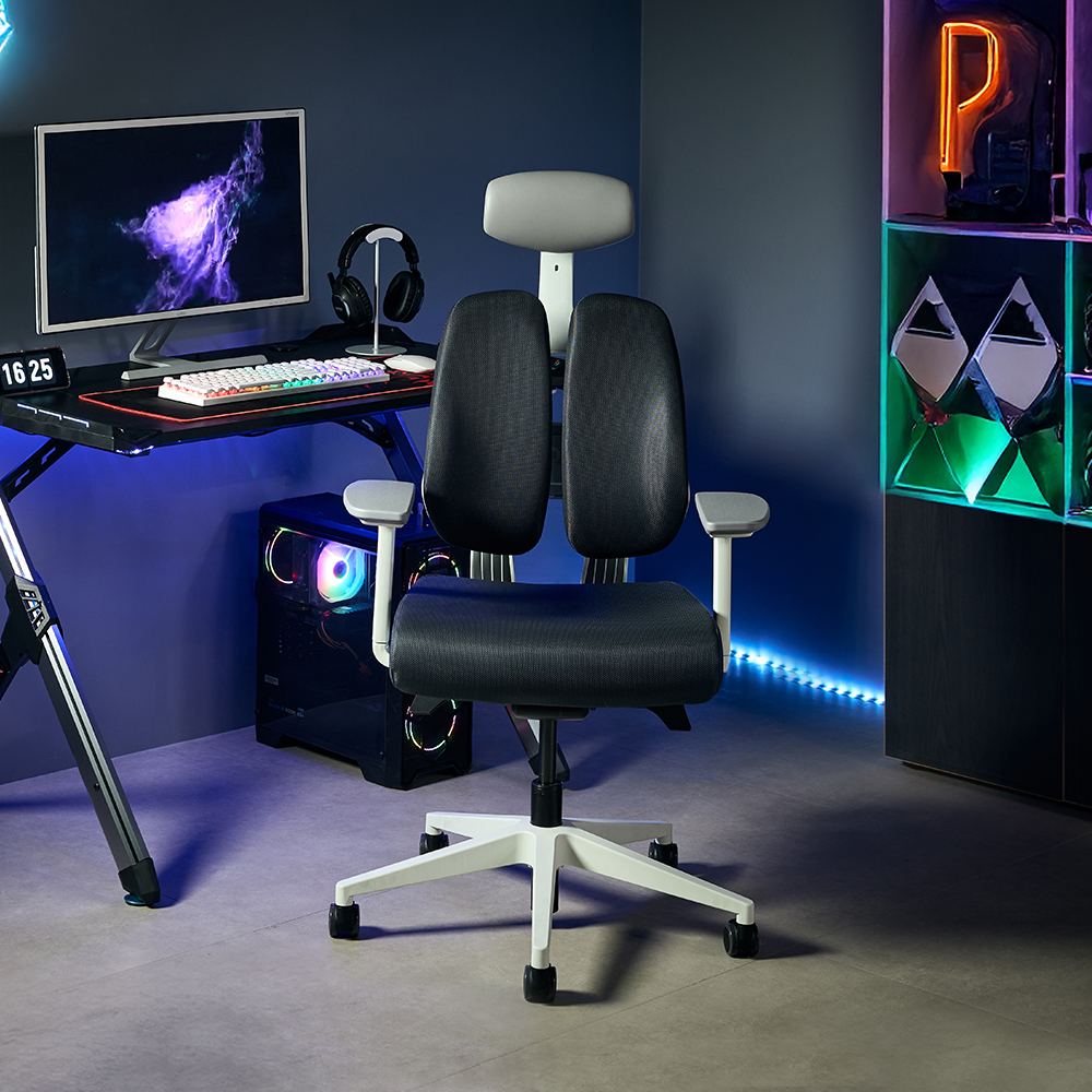 듀오백 게이밍 컴퓨터 책상 메쉬 의자 DX2-HDA-CW 방문설치, 그레이 399,000원