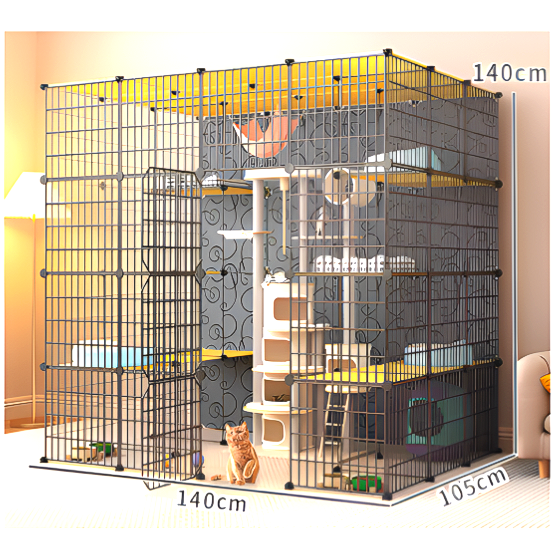 대형 고양이케이지 고양이철장케이지 고양이장 고양이집 Large Cat Cage, 1세트, 블랙 99,800원