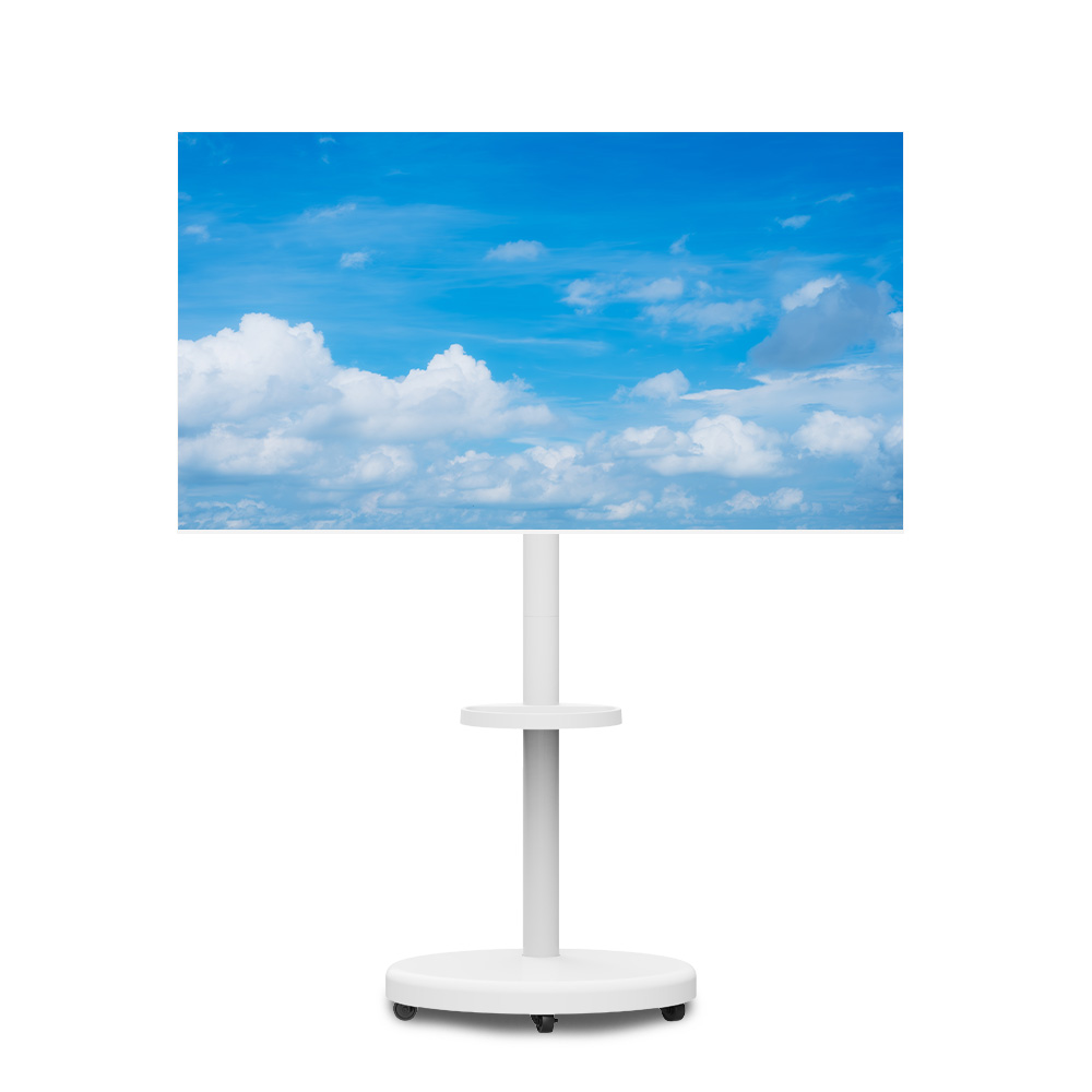 스카이뷰 대형 삼탠바이미 이동식TV거치대 티비스탠드 중소바이미 TV 호환 37인치 ~ 86인치, 1개, 화이트 120,000원