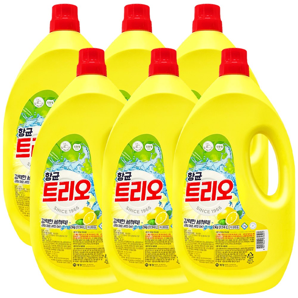 트리오 항균 주방세제, 6개, 2kg 20,390원