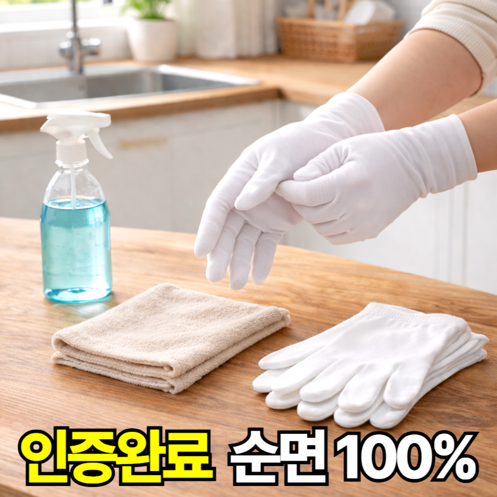 리빙에이드 자극없는 순면 다용도 속장갑 면장갑 9,900원