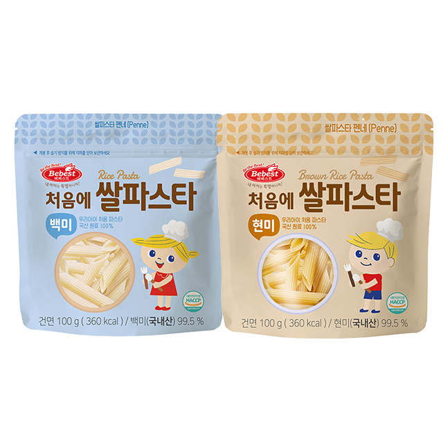베베스트 처음에 쌀파스타 펜네 모양 파스타면 2종세트 백미+현미, 200g, 1세트 9,900원