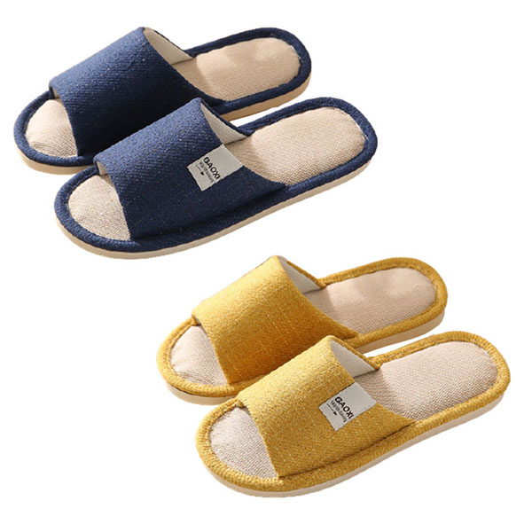 1+1 층간소음방지 발편한 커플 사무실실내슬리퍼 거실화 모던코지린넨슬리퍼, 1개, 네이비(남성) 9,510원