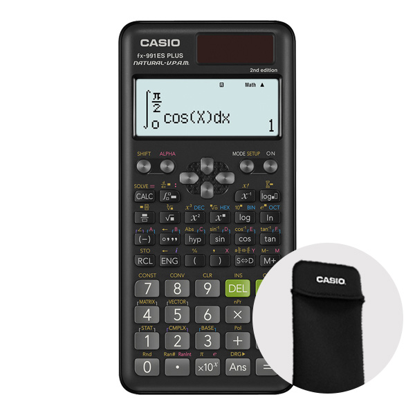 카시오 공학용 계산기 FX-991ES PLUS 2+계산기 파우치 세트, 블랙+파우치, 현재가 44,100원