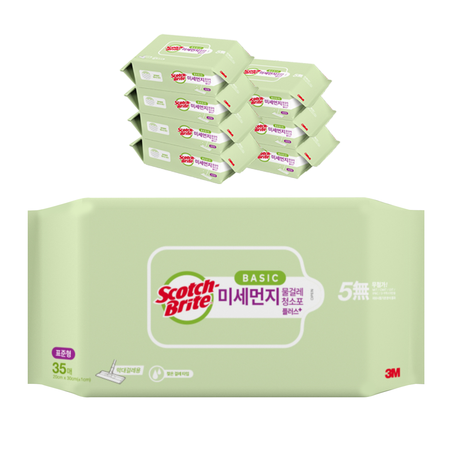 스카치브라이트 3M 베이직 미세먼지 물걸레 청소포 플러스 표준형 35매 21,900원