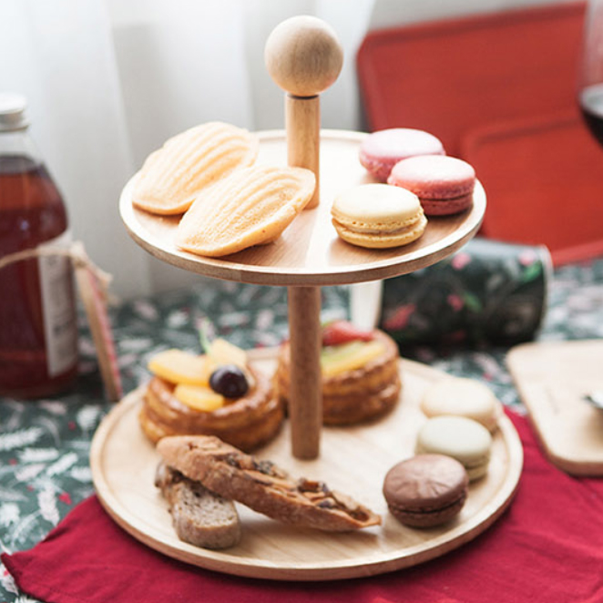 아카시아 우드 2단 케이크 스탠드 16,000원