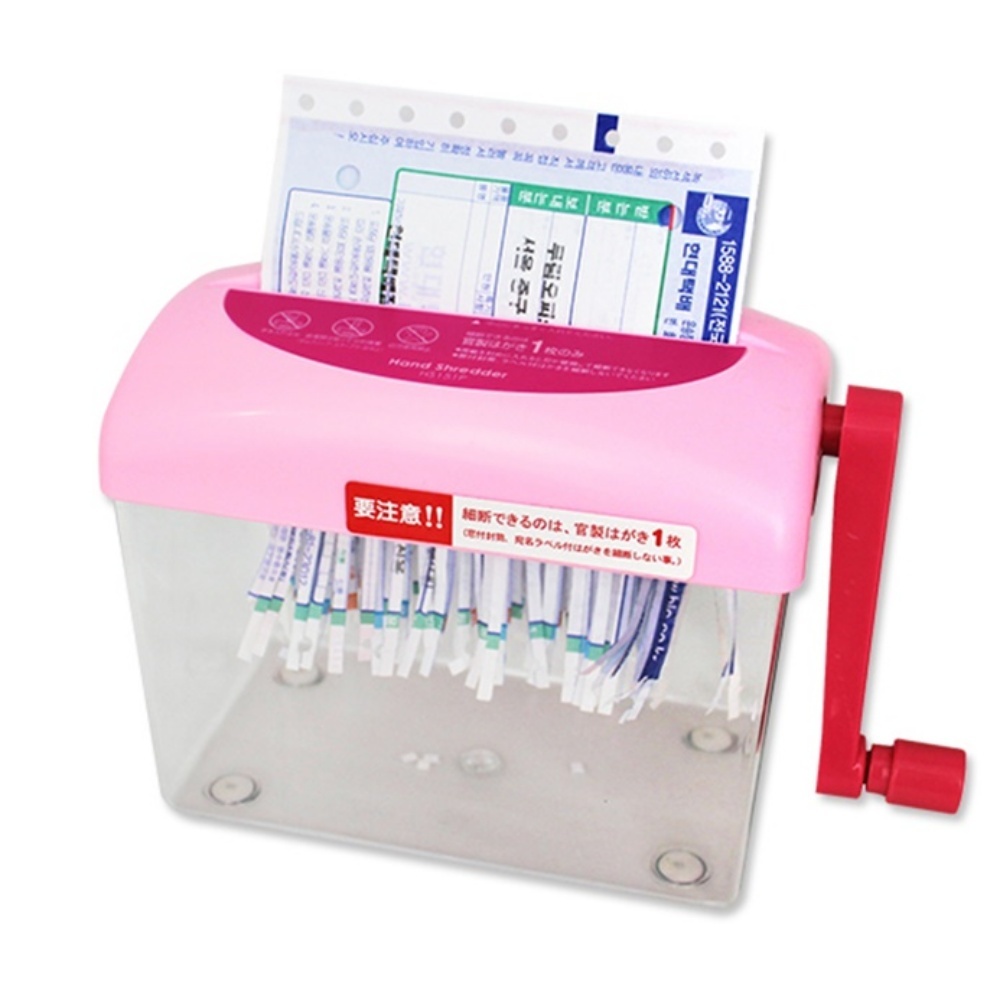 국수형 핑크 미니 수동 A6 소형 서류 세단기 종이 영수증 파쇄기 세절기 분쇄기 가정용 사무실 문서세단기 세절 13,340원