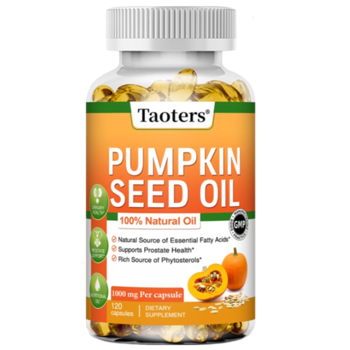 호박씨 오일 캡슐 1000mg - 냉압착 천연 호박씨 오일 - 필수지방산 함유 - 120정 소프트 캡슐 29,070원