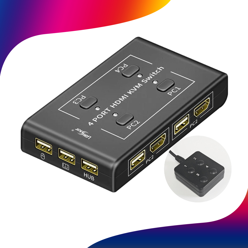 랜스타 LS-HD4KVM-N HDMI 4포트 KVM 스위치 하나의 모니터 키보드 마우스로 최대 PC 4대 제어 46,000원