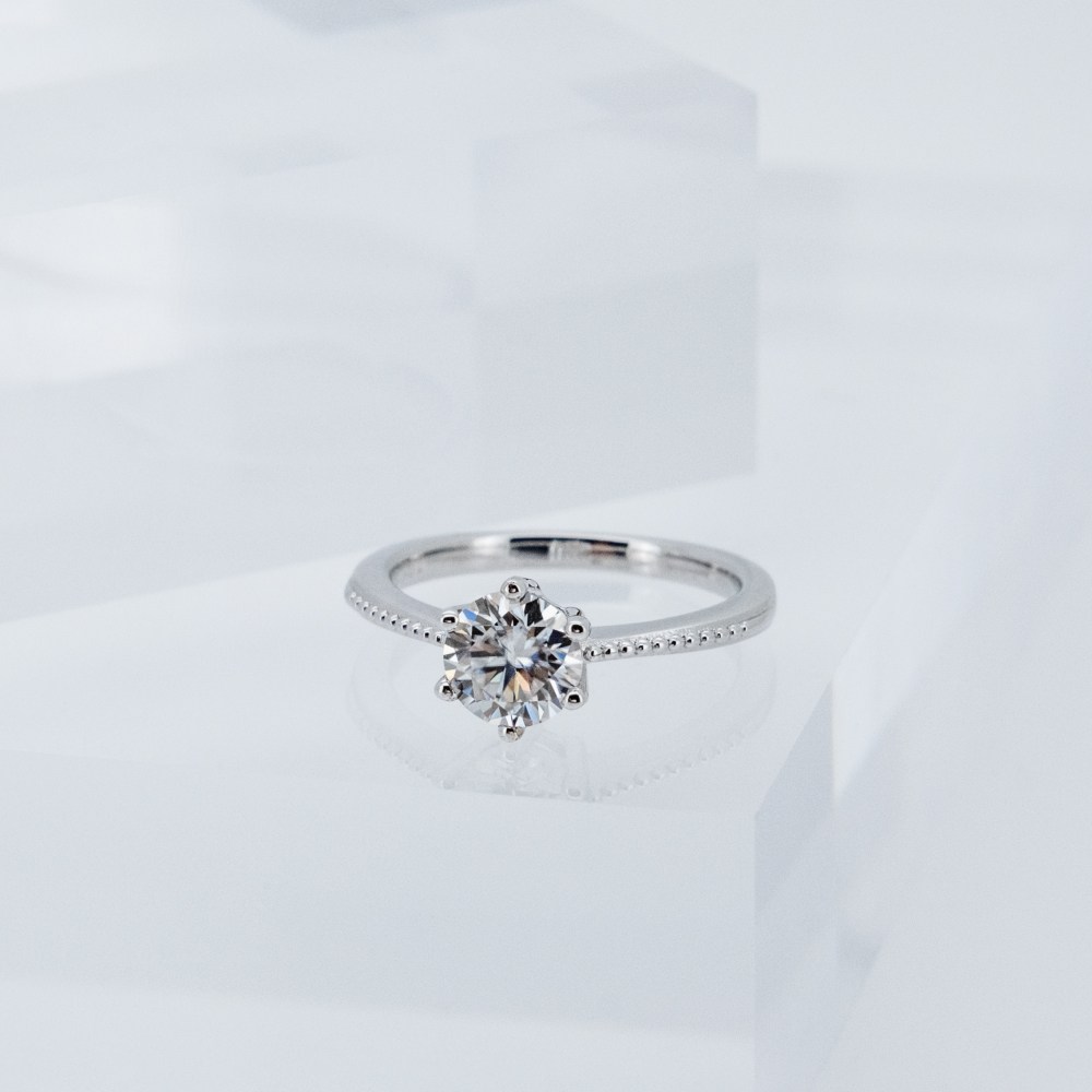 듀, 실버925 랩그로운 모이사나이트 1캐럿 데일리 프로포즈 여성스러운 반지 254,100원