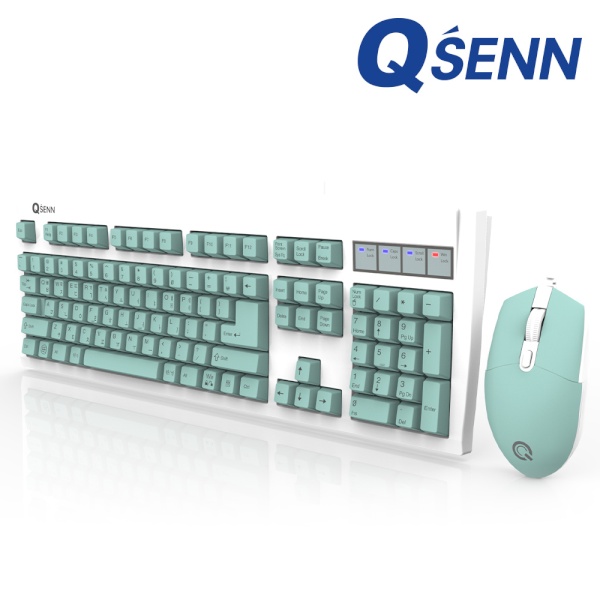 큐센 QSENN KM3500 Plus USB 키보드 마우스 세트 민트 19,300원