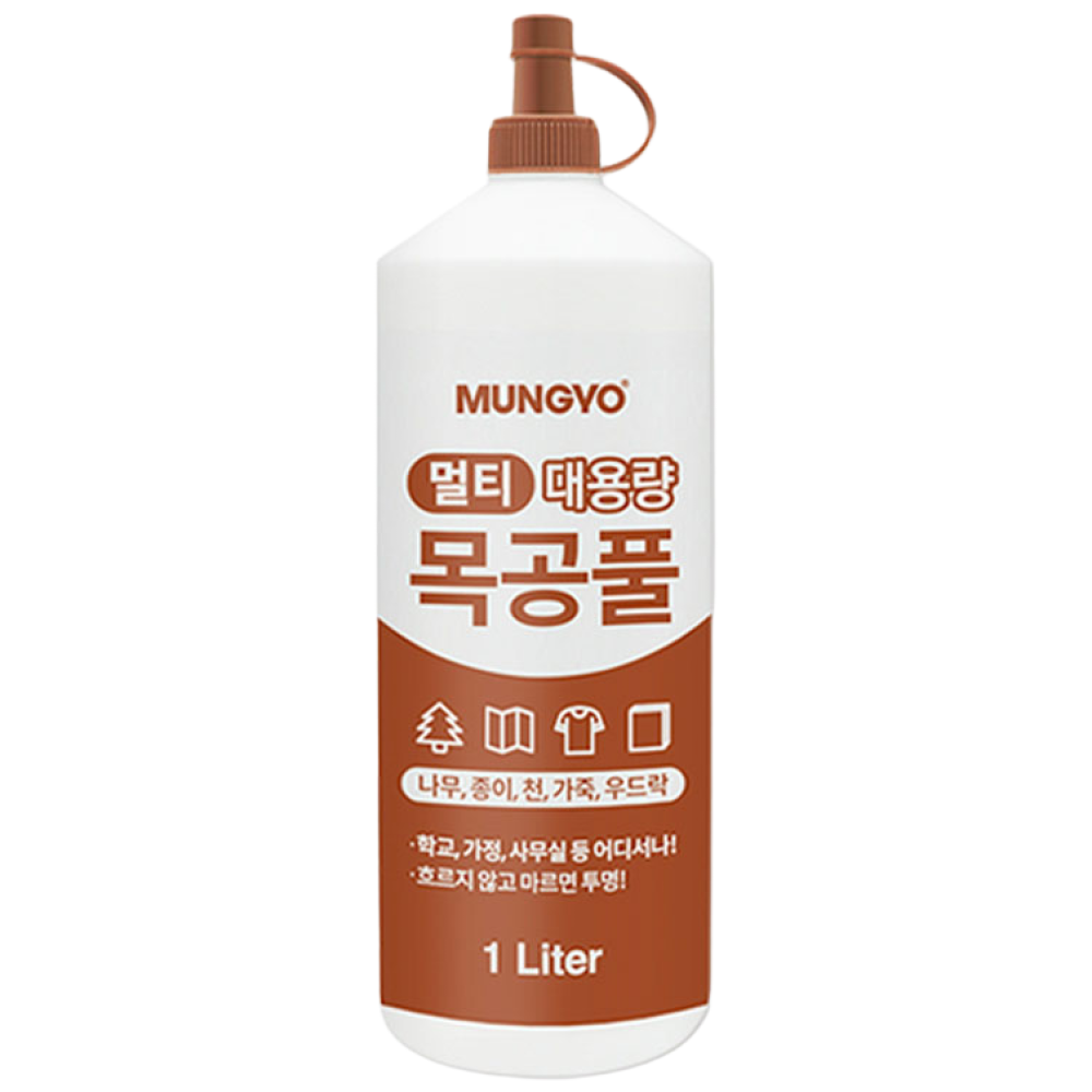 문교 목공풀 목공용 본드 1L 나무 종이 가죽 우드락, 1개 7,900원