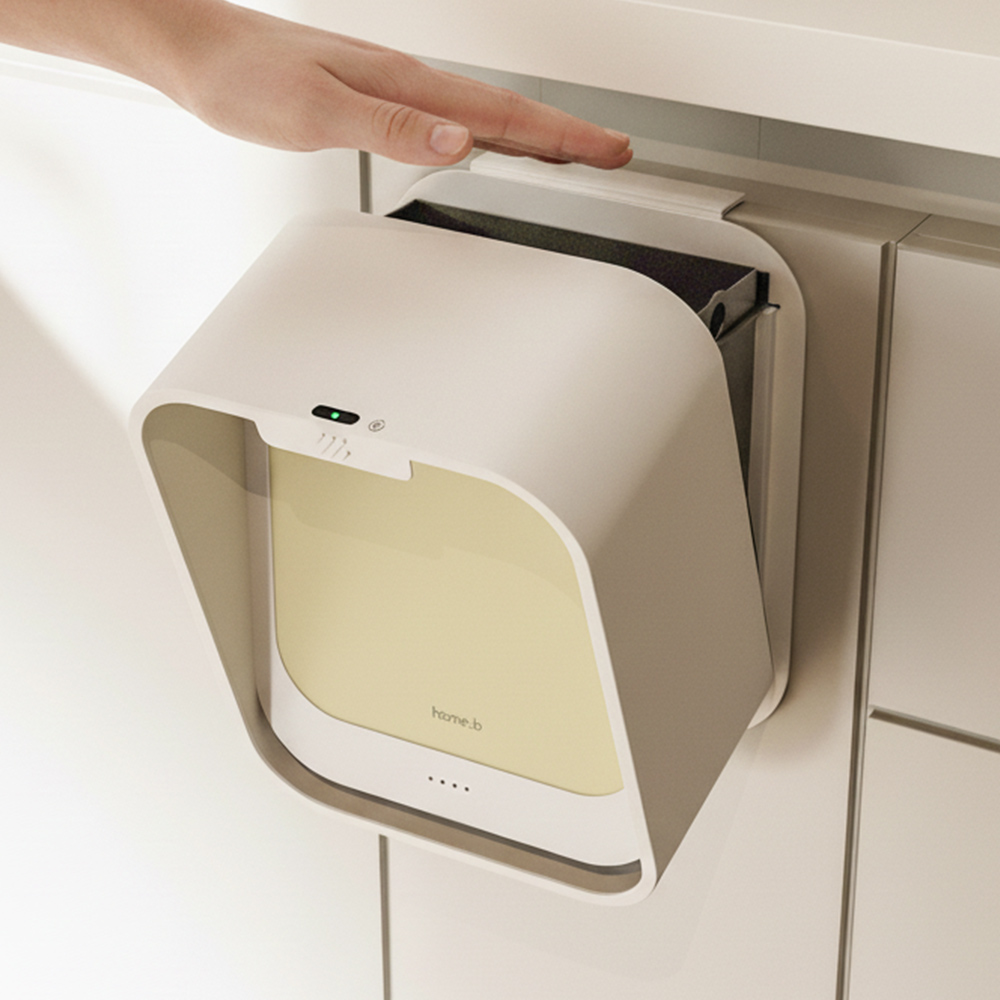 홈비 자동으로 간편한 걸이형 주방 센서 휴지통, 버터옐로우, 1개 28,900원