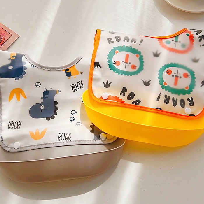 키즈웍 아기 이유식 턱받이 유아 실리콘 어린이집 방수 분리형 식사용 12,800원