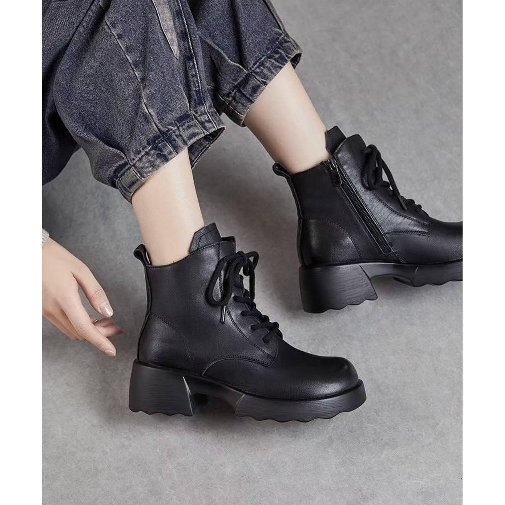 [슈앤가비] 에센셜 무드 소가죽 앵클 워커 5cm 부츠 레이스업 여성 가을 겨울 108,000원