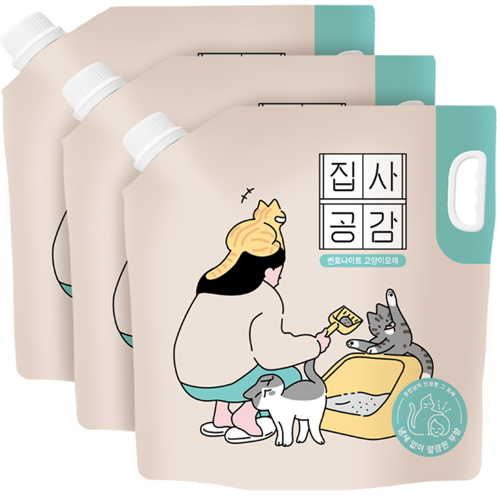 집사공감 벤토나이트 가는입자 고양이 모래, 6.35kg, 3개, 무향 59,400원