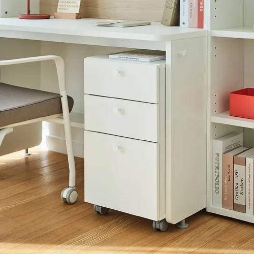 한샘 티오 이동서랍장 방문설치, 화이트, 3단 142,000원