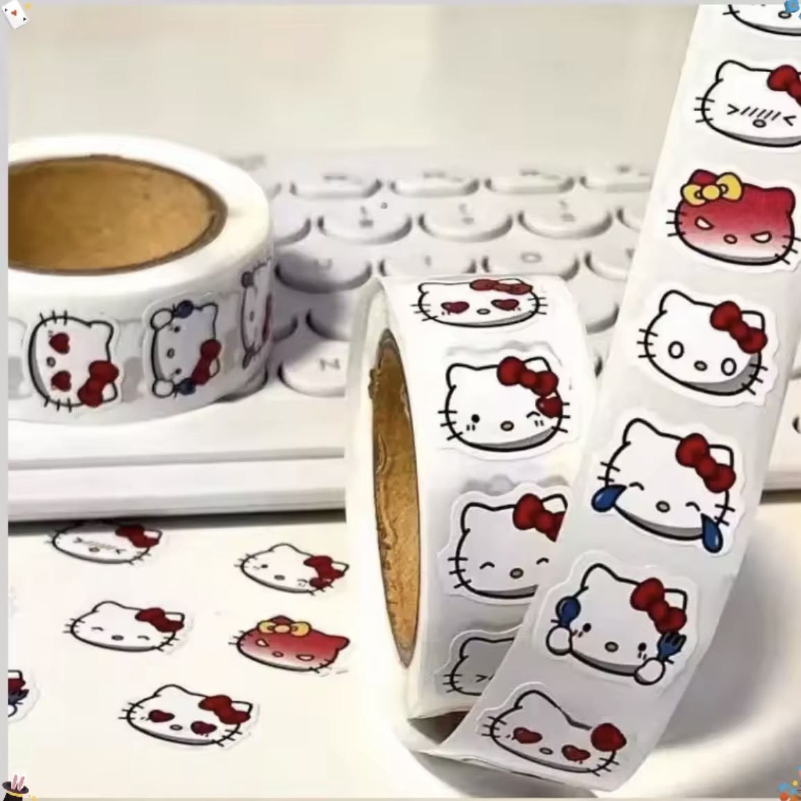 헬로키티 롤스티커 500매 다꾸 폰꾸 산리오 스티커, 1개, 키티 6,500원