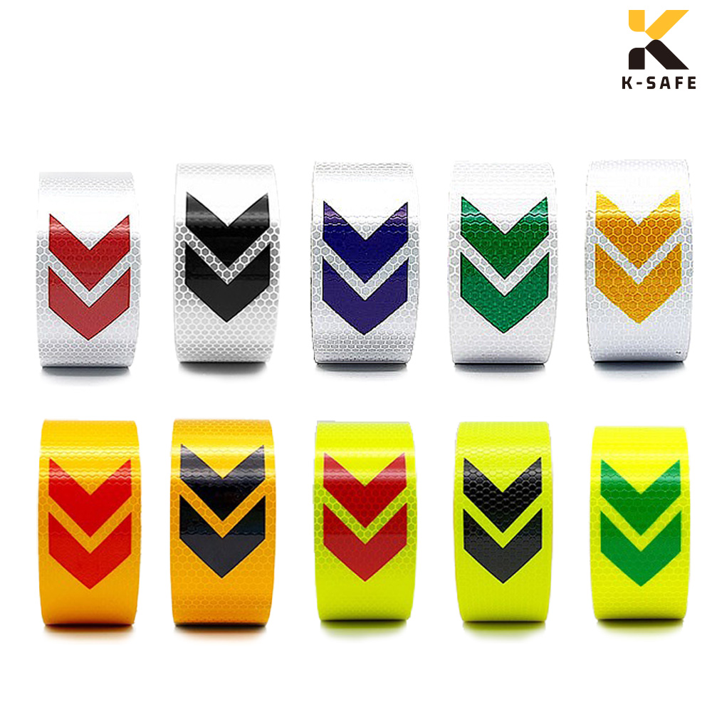 케이세이프 반사테이프 10M 프리즘 방향지시 A타입 이중화살표, A-08.형광노랑-빨강, 1개 17,000원