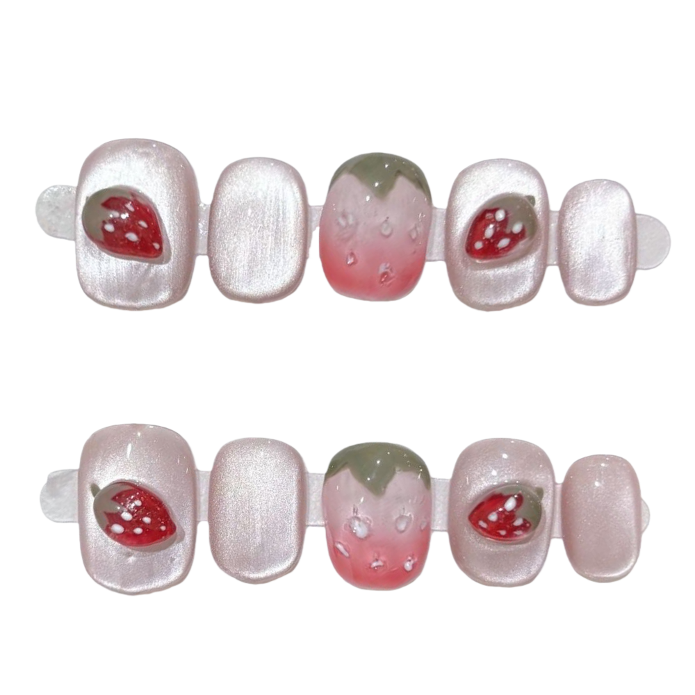 ins 딸기 선데이 쉐이크 자석 핸드메이드 수제 네일팁 NT0035, 1개, M 14,950원