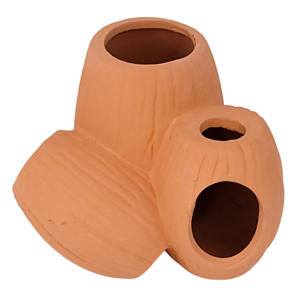 구멍뚫린 아몬드 3구 항아리 산란상 수족관 황토 토분 구피 새우 치어 놀이터 은신처 1,970원