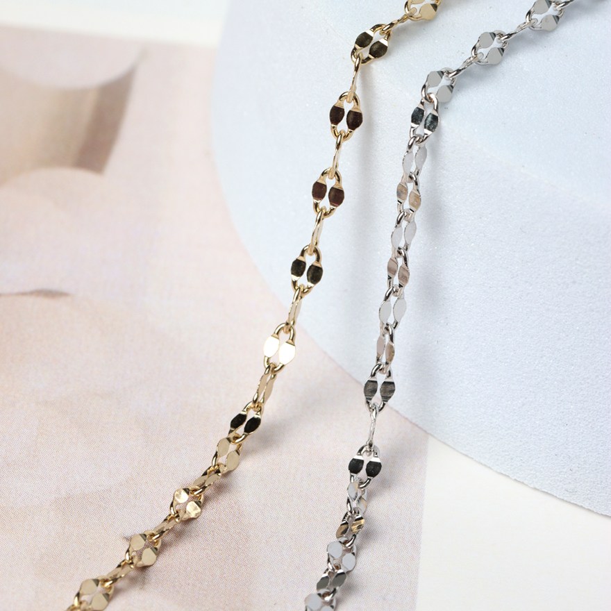 오로프 전체 14K 금 굵고 튼튼한 잠자리 목걸이 3푼줄 5푼줄 체인 42cm 502,060원