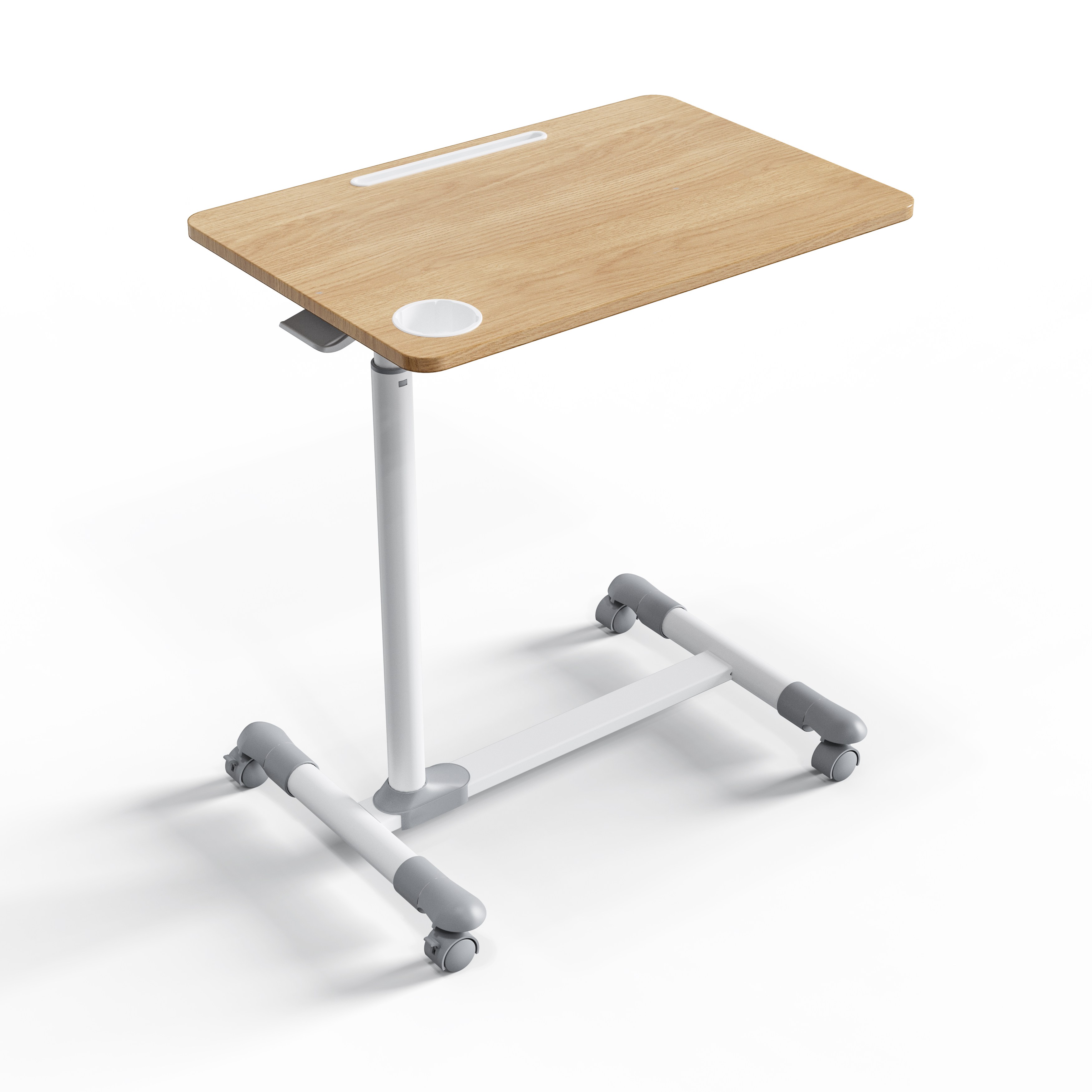 ETHU 사이드 테이블 높이 조절가능 이동식 소파 침대 테이블 유압식 보조책상, Beige2 71,900원