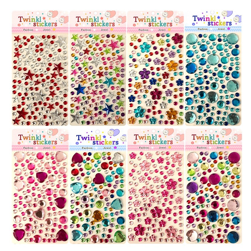 아이스타 블링블링 큐빅보석스티커. 다꾸 폰꾸미기 대량스티커 8장 세트, 1세트 10,370원