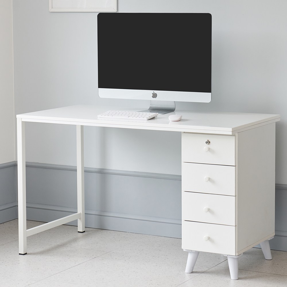 리더스가구 1200 열쇠 서랍형 오픈형 컴퓨터 책상 화이트 115,400원