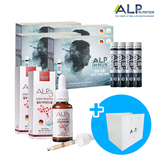 [알프뉴트리션 선물세트]알프 이뮨 멀티비타민 4box + 알프 아이언드롭 비헴철 철분제 30ml 2ea 192,000원