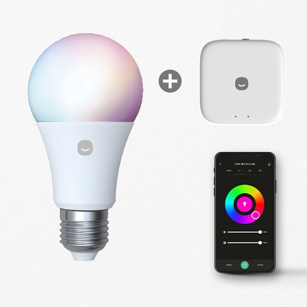 헤이홈 Z26 스마트 전구 IoT 조명 인테리어 LED 컬러 무드등 허브 pro 원격제어 패키지, 2개, RGB 53,700원