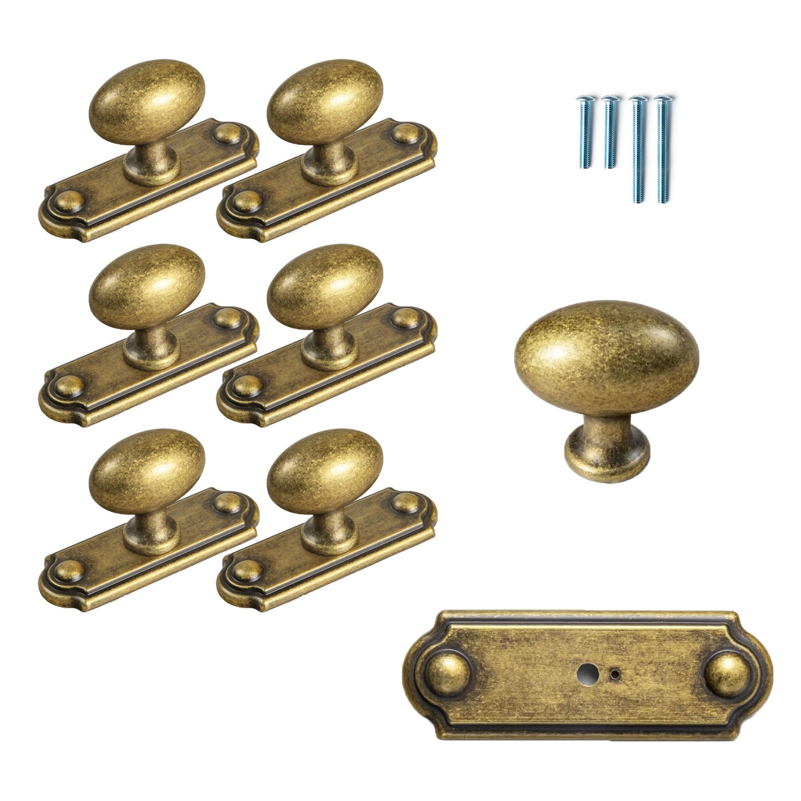 Goo-Ki 아연합금가구손잡이 서랍장 손잡이 서랍장 문고리 손잡이, 6개, GT-앤티크 황동+받침대(C) 49,200원